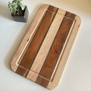 Handmade Hickory, Cherry, & Walnut Cutting Board